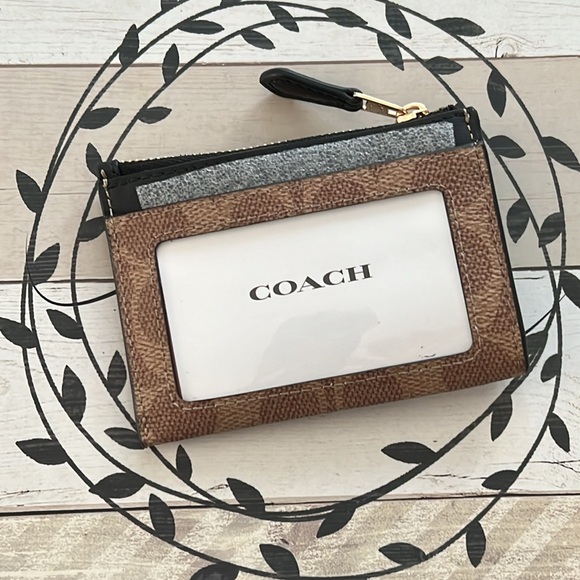 New Coach Mini Skinny Id Case In Signature Canvas With Floral Print - Picture 2 of 5